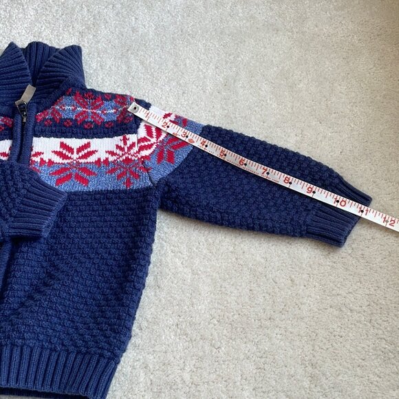 Hanna Andersson North Star Snowflake Fair Isle Zip Cardigan Sweater 18-24 months - Picture 10 of 11
